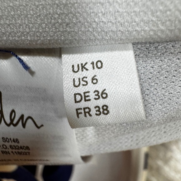 Boden Polka Dot Bikini Top Swimsuit Ruched Front Navy Blue White US 6 - Picture 5 of 6